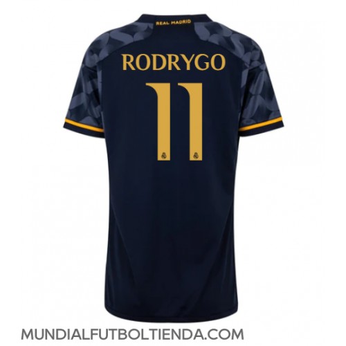 Camiseta Real Madrid Rodrygo Goes #11 Segunda Equipación Replica 2023-24 para mujer mangas cortas